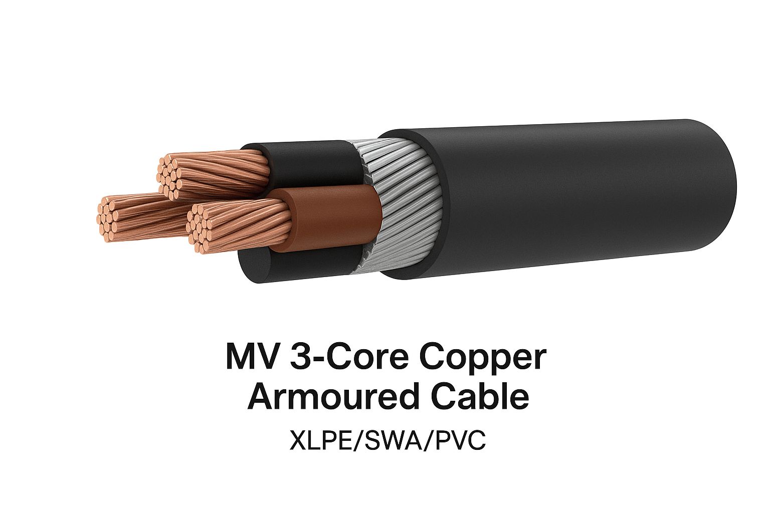 MV 3-Core Copper Armoured Cable (XLPE/SWA/PVC)